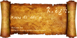 Kapy Ádám névjegykártya