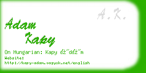 adam kapy business card